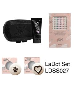 Ladot &ndash; Deluxe Set 7 &ndash; small cat paw &ndash; small heart & rhinestones